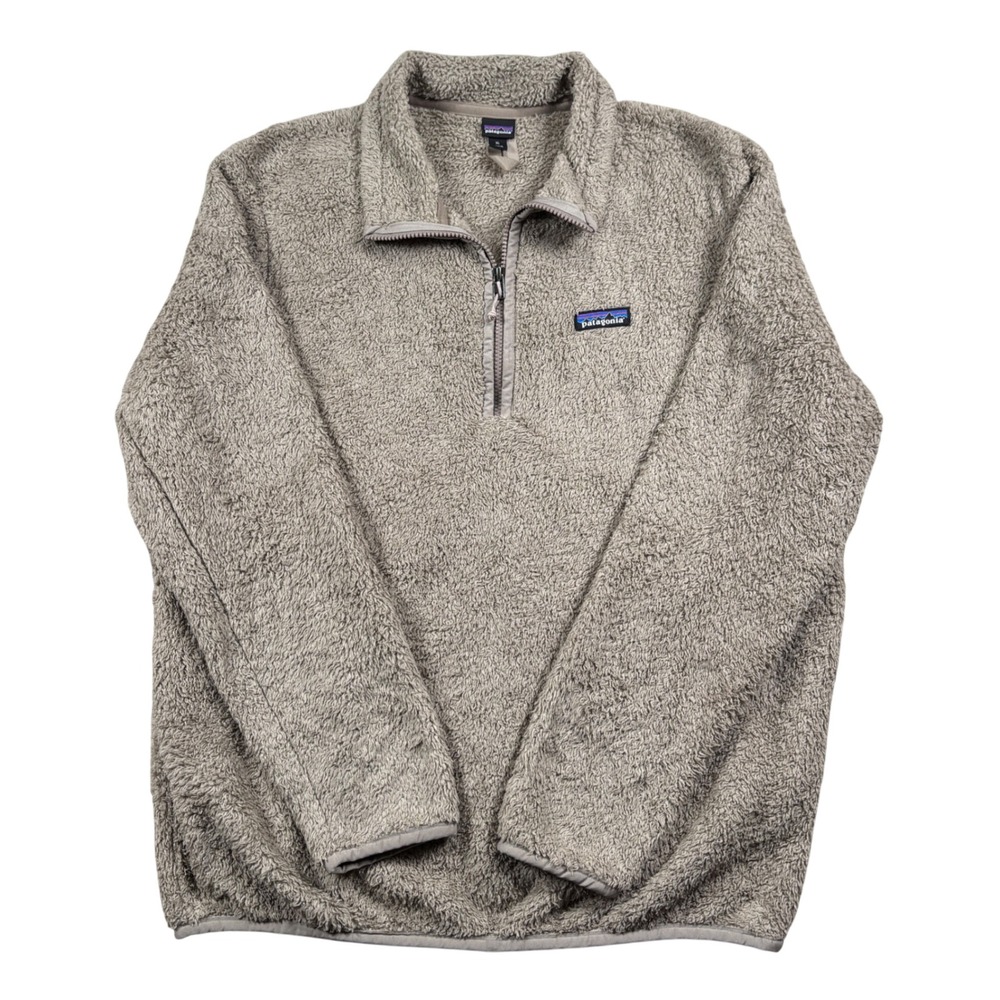 Patagonia Los Gatos 1/4 Zip Fleece Women XL Tan Brown High Pile Pullover
